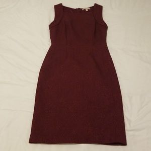 Banana Republic Maroon Textured Sheath Dress.